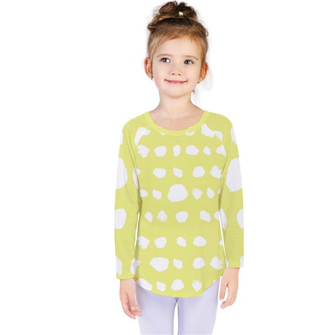 Polkadot White Yellow Kids  Long Sleeve Tee by Mariart