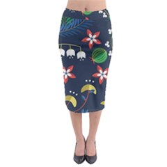 Origami Flower Floral Star Leaf Midi Pencil Skirt by Mariart