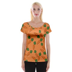 Carrot Pattern Women s Cap Sleeve Top by Valentinaart