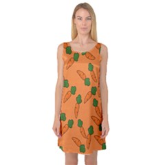 Carrot Pattern Sleeveless Satin Nightdress by Valentinaart