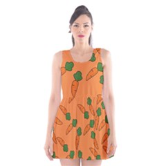 Carrot Pattern Scoop Neck Skater Dress by Valentinaart