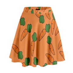 Carrot Pattern High Waist Skirt by Valentinaart