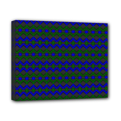 Split Diamond Blue Green Woven Fabric Canvas 10  X 8  by Mariart