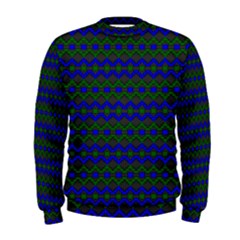 Split Diamond Blue Green Woven Fabric Men s Sweatshirt by Mariart