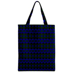 Split Diamond Blue Green Woven Fabric Zipper Classic Tote Bag by Mariart