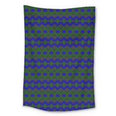 Split Diamond Blue Green Woven Fabric Large Tapestry by Mariart