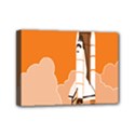 Rocket Space Ship Orange Mini Canvas 7  x 5  View1