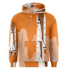 Rocket Space Ship Orange Men s Pullover Hoodie by Mariart