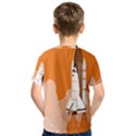 Rocket Space Ship Orange Kids  Sport Mesh Tee View2