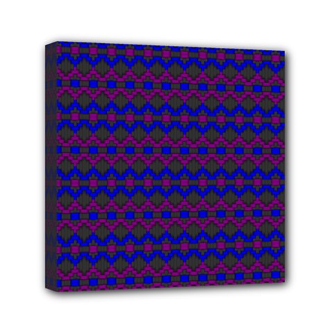 Split Diamond Blue Purple Woven Fabric Mini Canvas 6  X 6  by Mariart