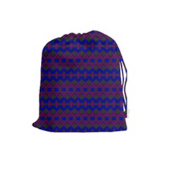 Split Diamond Blue Purple Woven Fabric Drawstring Pouches (large)  by Mariart