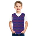 Split Diamond Blue Purple Woven Fabric Kids  SportsWear View1