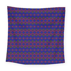 Split Diamond Blue Purple Woven Fabric Square Tapestry (large)