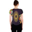 Polka Dot Circle Leaf Flower Floral Yellow Purple Red Star Crew Neck Crop Top View2