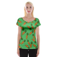 Carrot Pattern Women s Cap Sleeve Top by Valentinaart