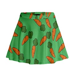 Carrot Pattern Mini Flare Skirt by Valentinaart