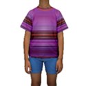 Stripes Line Red Purple Kids  Short Sleeve Swimwear View1