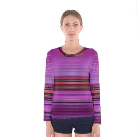 Stripes Line Red Purple Women s Long Sleeve Tee by Mariart