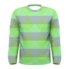 Squares Triangel Green Yellow Blue Men s Long Sleeve Tee by Mariart