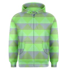 Squares Triangel Green Yellow Blue Men s Zipper Hoodie by Mariart