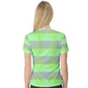 Squares Triangel Green Yellow Blue Women s V-Neck Sport Mesh Tee View2