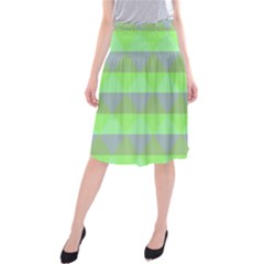 Squares Triangel Green Yellow Blue Midi Beach Skirt by Mariart