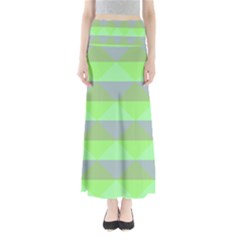 Squares Triangel Green Yellow Blue Maxi Skirts by Mariart