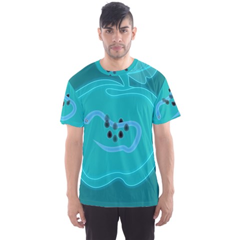 Xray Worms Fruit Apples Blue Men s Sport Mesh Tee by Mariart