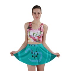 Xray Worms Fruit Apples Blue Mini Skirt by Mariart