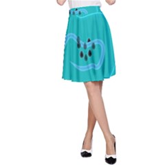 Xray Worms Fruit Apples Blue A-line Skirt by Mariart