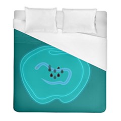 Xray Worms Fruit Apples Blue Duvet Cover (full/ Double Size) by Mariart