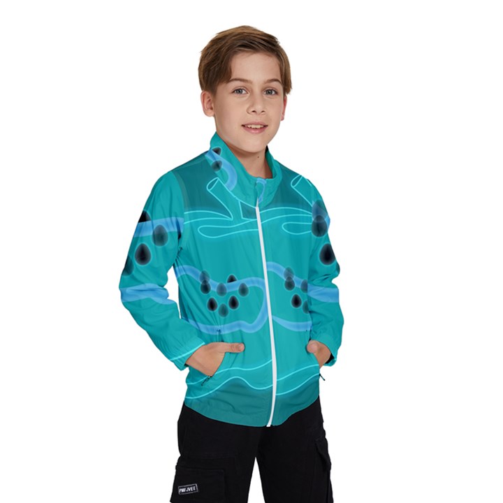 Xray Worms Fruit Apples Blue Wind Breaker (Kids)