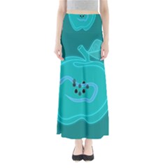 Xray Worms Fruit Apples Blue Maxi Skirts by Mariart