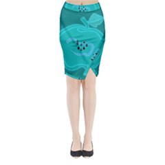 Xray Worms Fruit Apples Blue Midi Wrap Pencil Skirt by Mariart