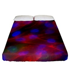 Vaccine Blur Red Fitted Sheet (queen Size) by Mariart