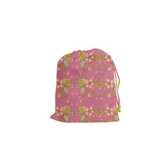 Floral Pattern Drawstring Pouches (xs)  by Valentinaart