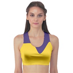 Purple Yellow Wave Sports Bra by Mariart