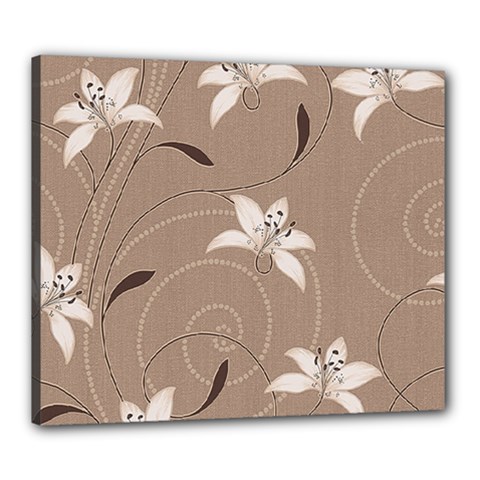 Star Flower Floral Grey Leaf Canvas 24  X 20  by Mariart