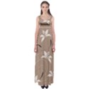 Star Flower Floral Grey Leaf Empire Waist Maxi Dress View1