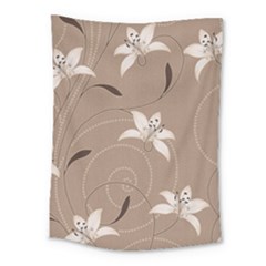 Star Flower Floral Grey Leaf Medium Tapestry by Mariart