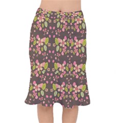 Floral Pattern Mermaid Skirt