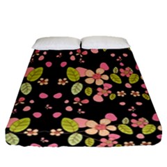 Floral Pattern Fitted Sheet (queen Size) by Valentinaart