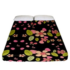 Floral Pattern Fitted Sheet (king Size) by Valentinaart