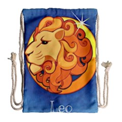 Zodiac Leo Drawstring Bag (large) by Mariart