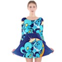 Zodiac Aquarius Long Sleeve Velvet Skater Dress View1