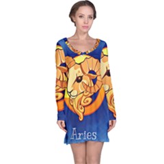 Zodiac Aries Long Sleeve Nightdress by Mariart