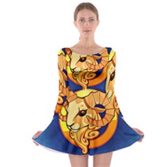 Zodiac Aries Long Sleeve Skater Dress by Mariart