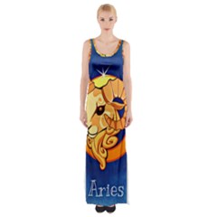 Zodiac Aries Maxi Thigh Split Dress by Mariart