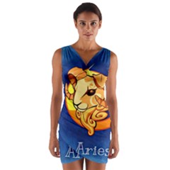 Zodiac Aries Wrap Front Bodycon Dress by Mariart