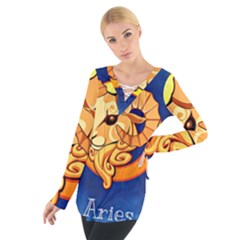 Zodiac Aries Women s Tie Up Tee by Mariart